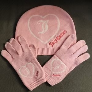*Never worn *Juicy Couture pink beanie & gloves